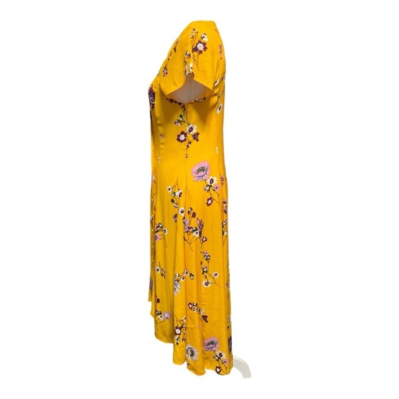 Free People Lost in You Golden Yellow Floral Print Midi Dress Size M NWT - Picture 4 of 10